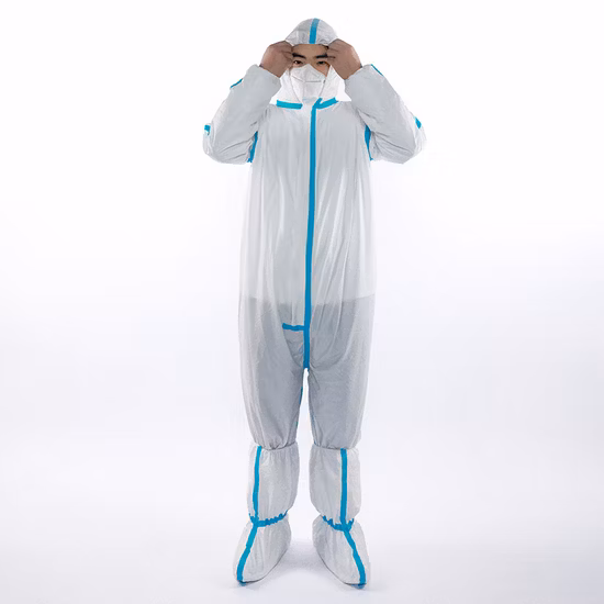 4/5/6 wasserdichte Einweg-Overalls mit Klebeband von SMS oder mikroporöse Overalls XL-folienlaminierte Materialien